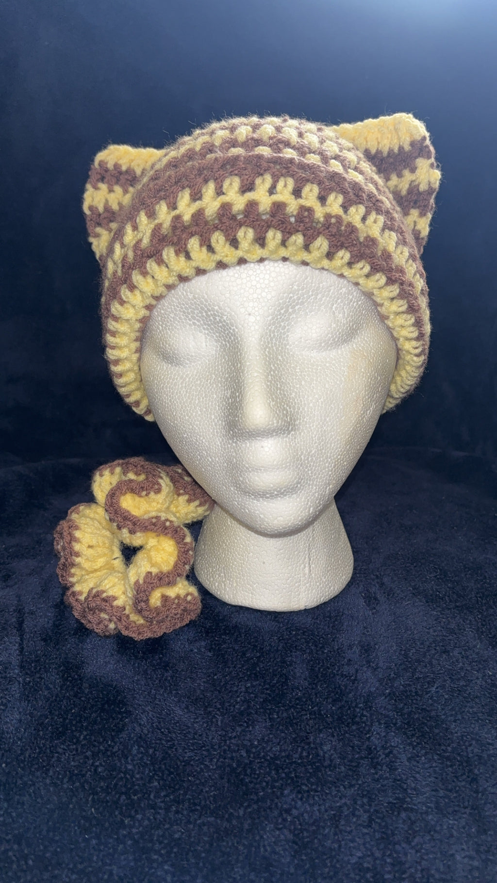 Cat Beanie with matching Scrunchie